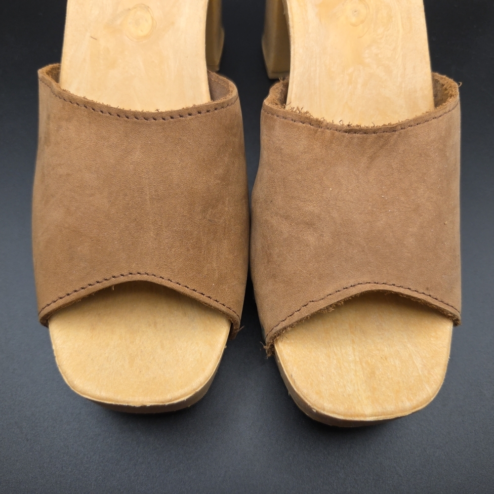 MB Brown Leather Women's Mules - Picture 5 of 16